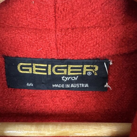 Geiger Tyrol Austrian Boiled Wool Jacket Red Women’s EU 44 Made in Austria - Picture 6 of 9